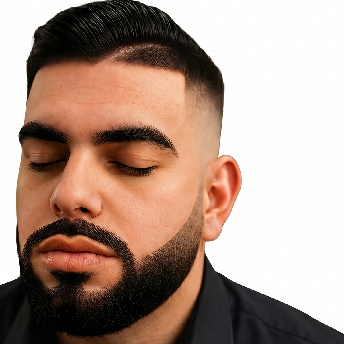 Low fade with shaped beard — Finest Vision